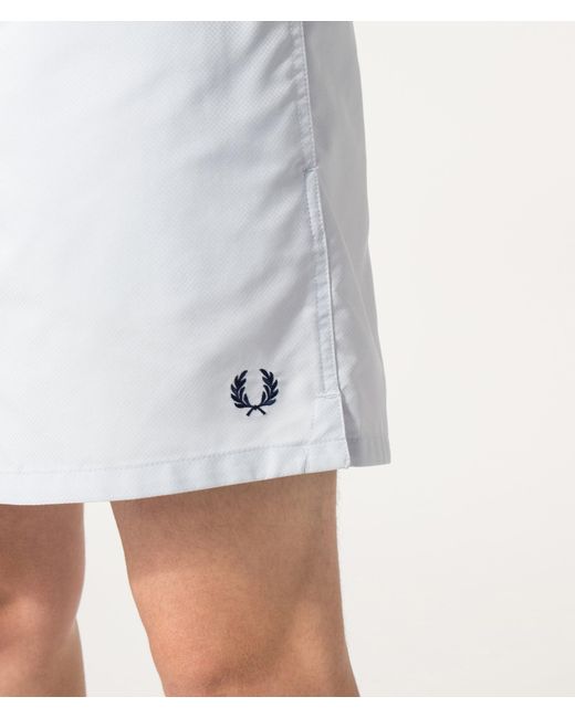 Fred Perry White Swimshorts for men