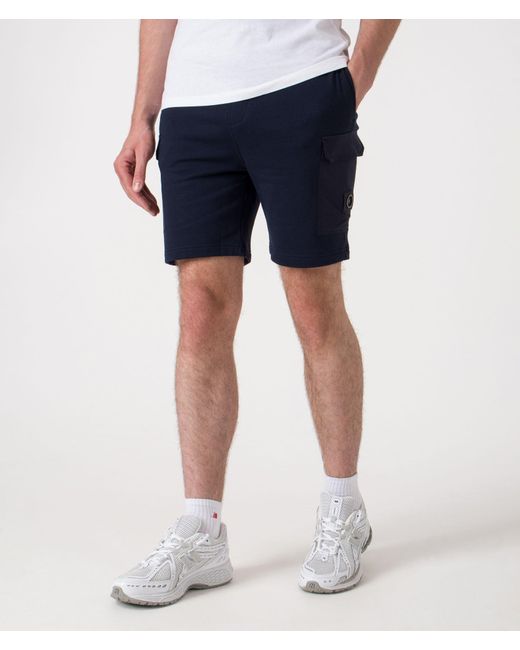 Marshall Artist Blue Aksu Jersey Cargo Shorts for men
