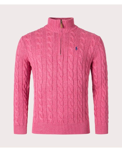 ralph lauren 1 4 zip cable knit