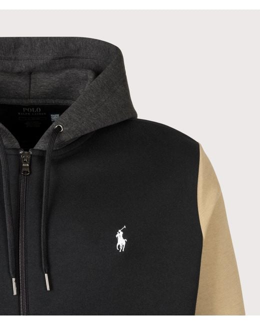 Polo Ralph Lauren Black Double-Knit Zip Through Hoodie for men