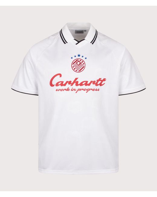 Carhartt White Loose Fit Terrace Football T-Shirt for men