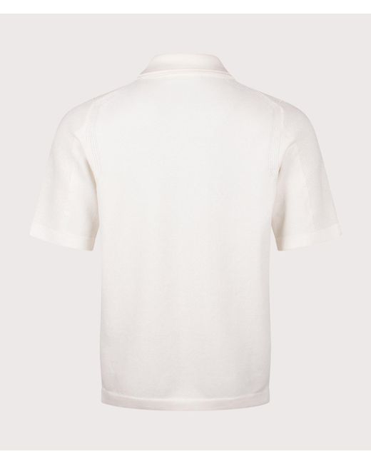 Stone Island Natural Relaxed Fit Micro Stitch Organic Cotton Compass Polo Shirt for men