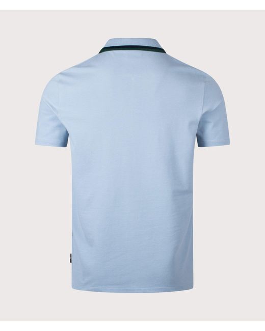 Paul Smith Blue Regular Fit Quarter Zip Polo Shirt for men