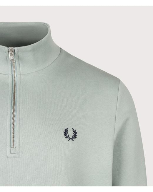 Fred Perry Gray Regular Fit Quarter Zip Sweatshirt for men