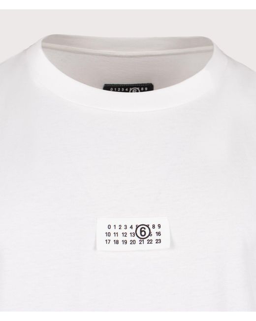 MM6 by Maison Margiela White Numeric Cotton T-Shirt for men