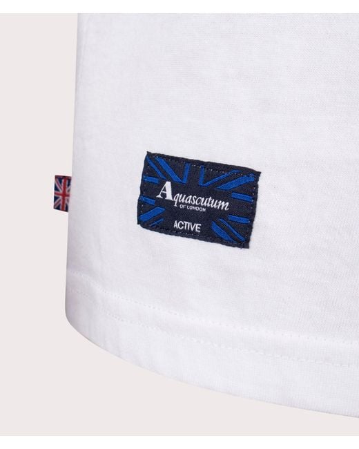 Aquascutum White Active Cotton Stripes T-shirt for men