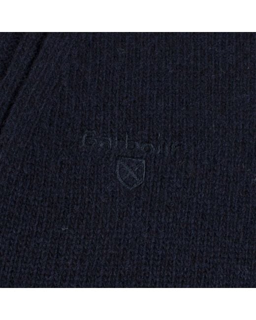 Barbour Blue Essential Lambswool Half Zip Jumper for men