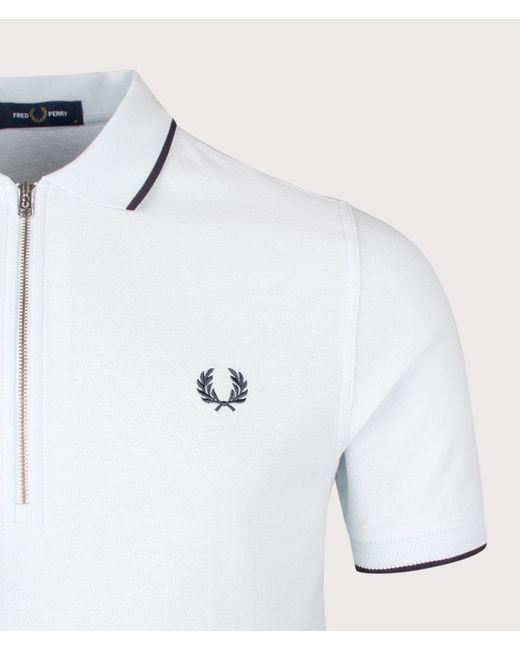 Fred Perry White Regular Fit Crepe Piqué Polo Shirt for men