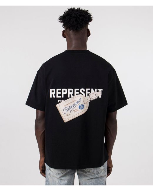 Represent Black Luggage Tag T-shirt for men