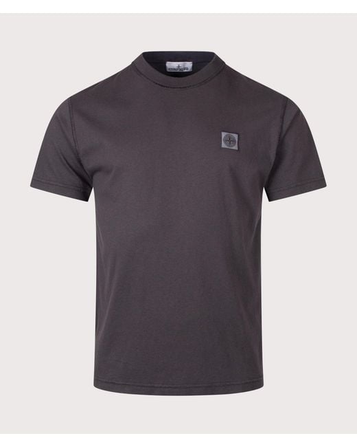 Stone Island Blue Slim Fit Organic Cotton 'Fissato' Effect T-Shirt for men
