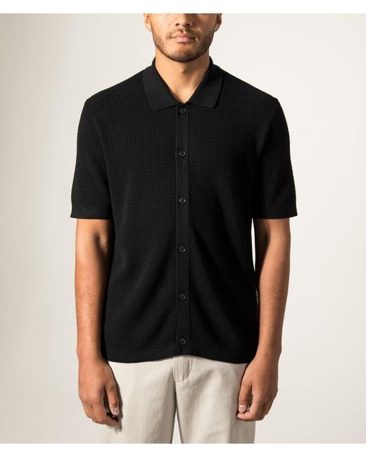 Boss Black Relaxed Fit Akepalo Knitted Polo Shirt for men