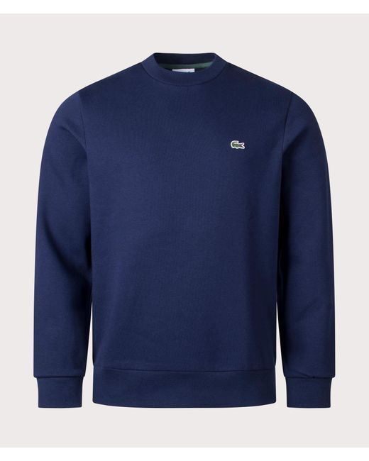 Lacoste Blue Relaxed Fit Brushed Cotton Sweatshirt for men