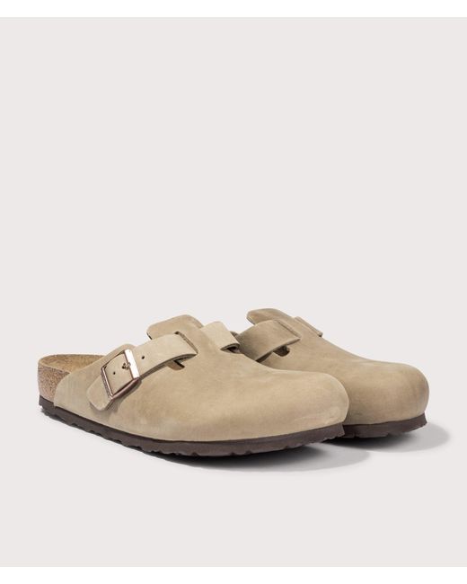 Birkenstock Boston Natural Leather Oiled Clogs for men