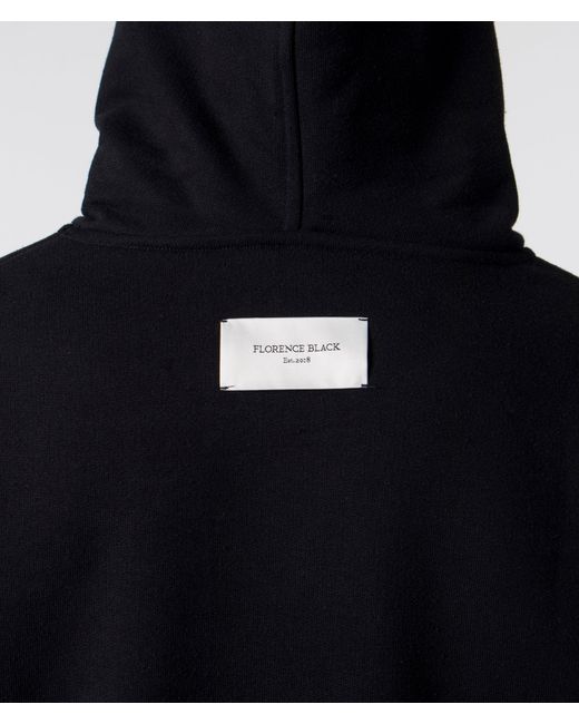 FLORENCE BLACK Black Oversized Essential Crop Hoodie V3 for men