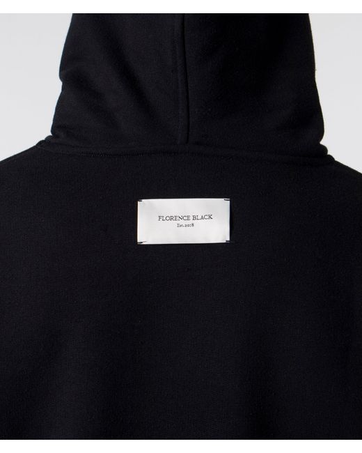 FLORENCE BLACK Black Oversized Essential Crop Hoodie V3 for men