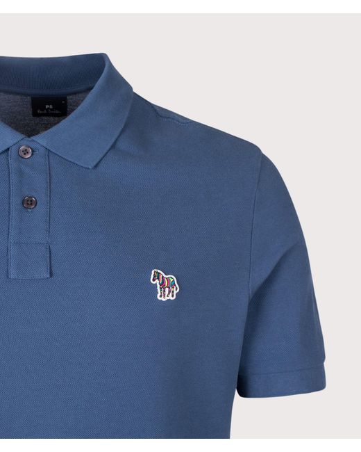 Paul Smith Blue Regular Fit Zebra Polo Shirt for men
