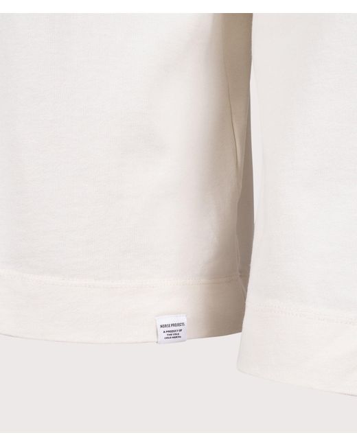 Norse Projects White Relaxed Fit Isefjord Compact Long Sleeve T-Shirt for men