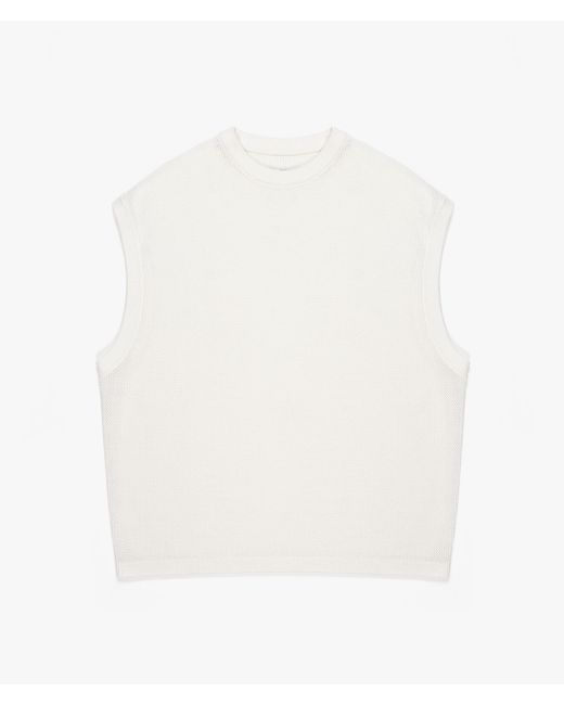 MKI Miyuki-Zoku White Oversized Loose Gauge Vest for men