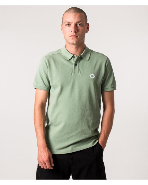 Ma Strum Green Pique Polo Shirt for men