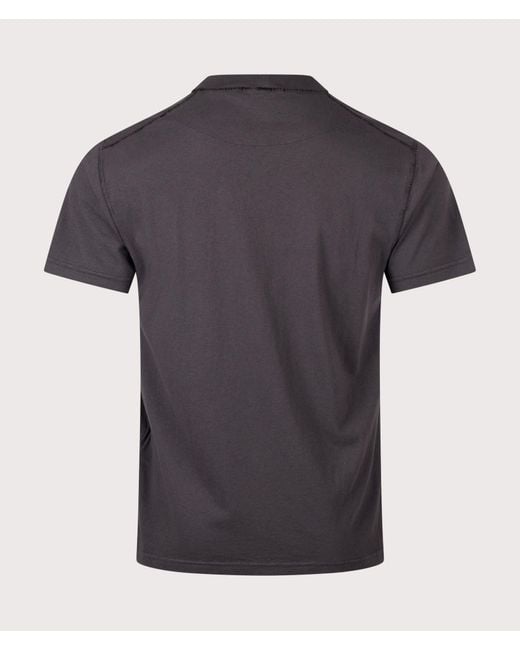 Stone Island Blue Slim Fit Organic Cotton 'Fissato' Effect T-Shirt for men