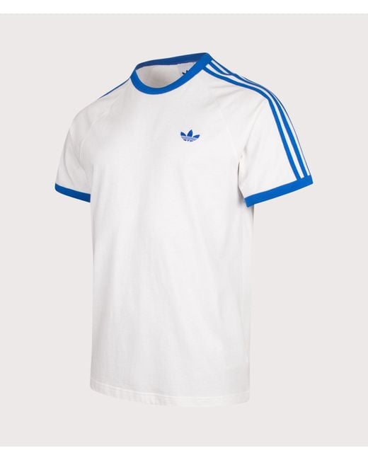 Adidas Originals Blue Regular Fit 3 Stripes T-Shirt for men