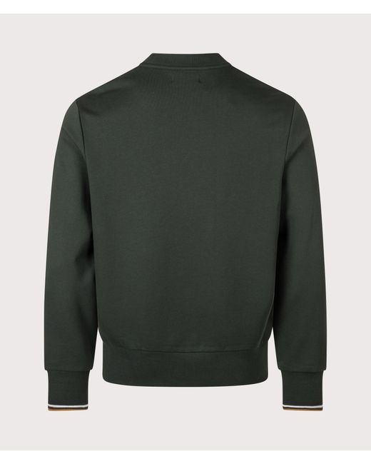 Fred Perry Green Regular Fit Crew Neck Sweatshirt for men