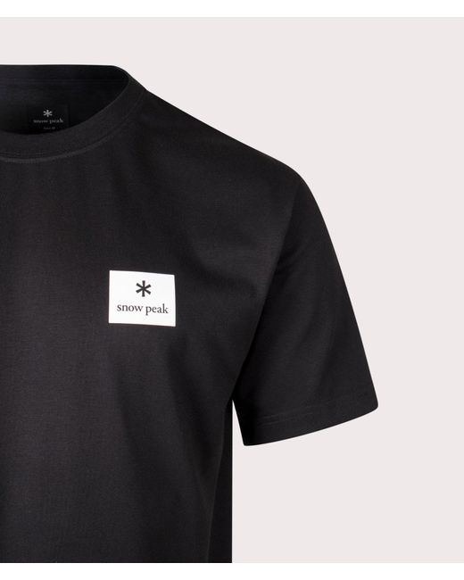Snow Peak Black New Standard Square Logo T-Shirt for men