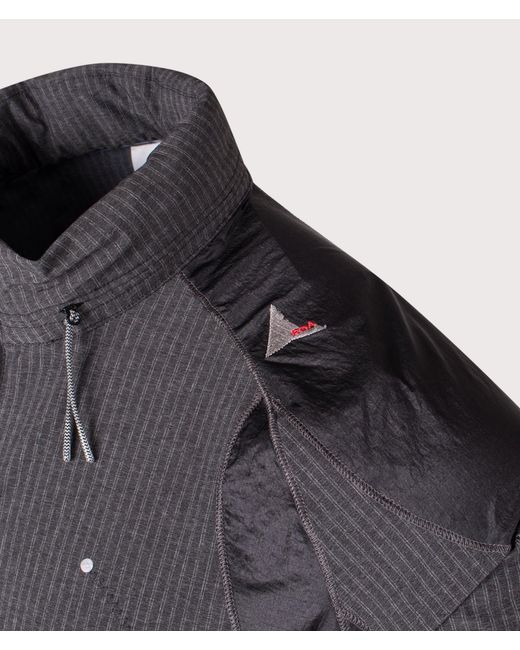Roa Gray Numb Pinstriped Hooded Wind Jacket for men