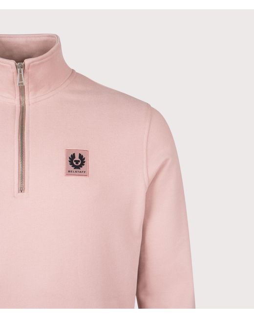 Belstaff Pink Reg Fit Quarter Zip Sweatshirt for men