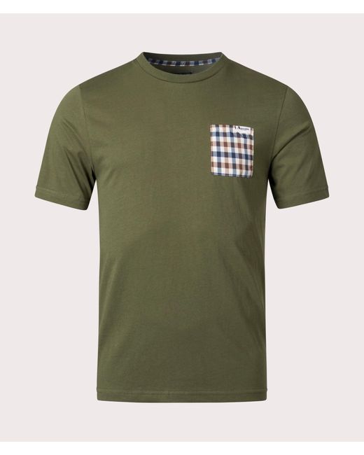 Aquascutum Active Check Pocket T shirt in Green for Men Lyst UK