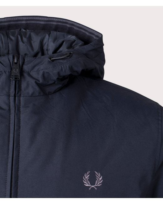 Fred Perry Blue Padded Hooded Brentham Jacket for men