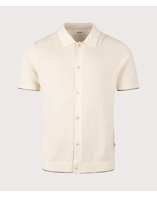 NN07 Natural Nalo Knit Textured Stitch Shirt for men