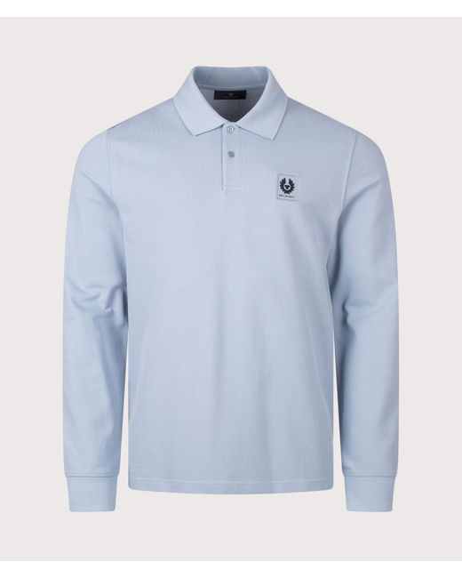 Belstaff Blue Regular Fit Long Sleeved Polo Shirt for men