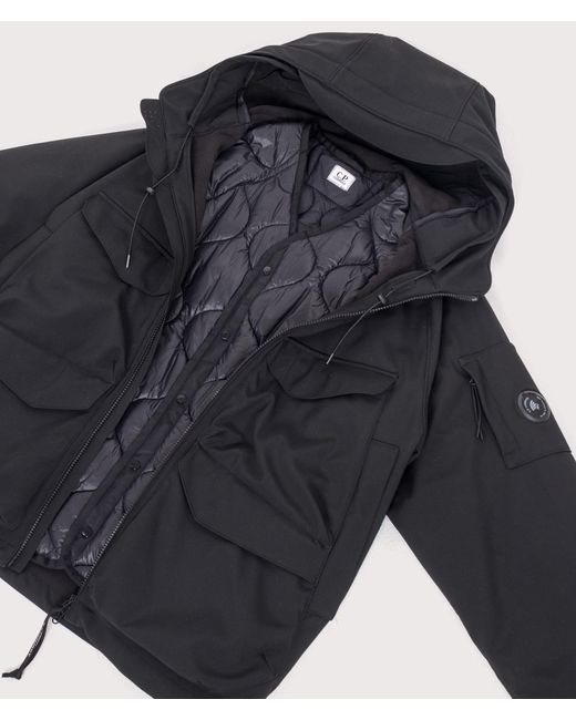 C P Company Blue C.P. Shell-R Padded Hooded Lens Jacket for men