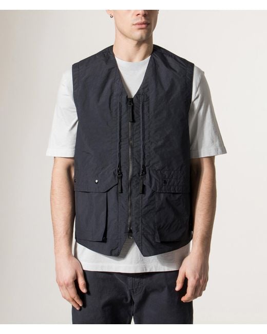 Stone Island Blue Metal Lamina Poly Ripstop Vest for men