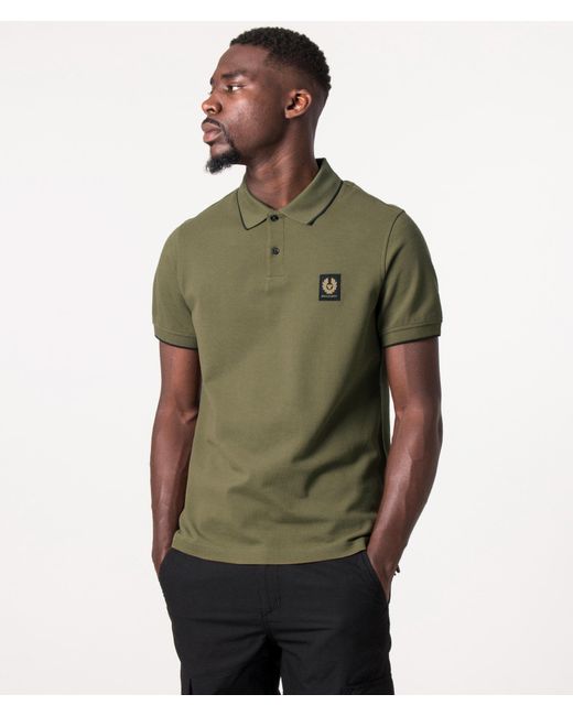 Belstaff Green Tipped Polo Shirt for men
