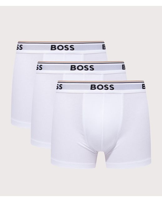 Boss White 3 Pack Regular Fit Power Trunks for men