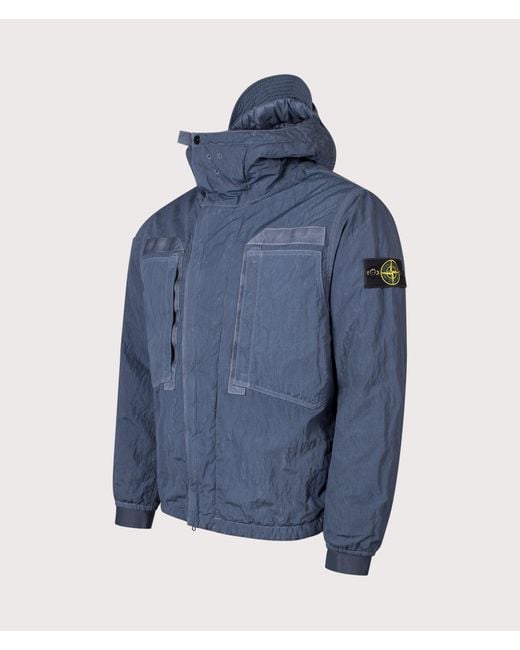 Stone Island Blue Warp Rib Nylon-Tc Jacket for men