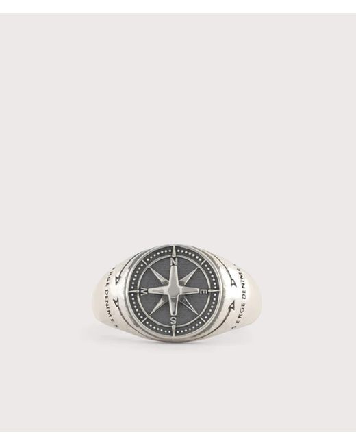 Serge Denimes White Sterling Napoleon Ring for men