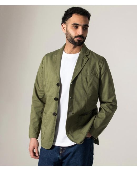 Universal Works Green Slim Fit Twill London Jacket for men