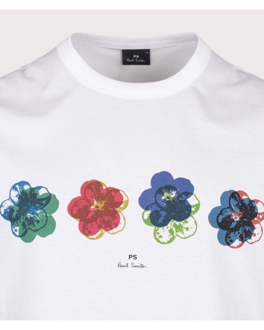 Paul Smith White Regular Fit Zine Floral T-Shirt for men
