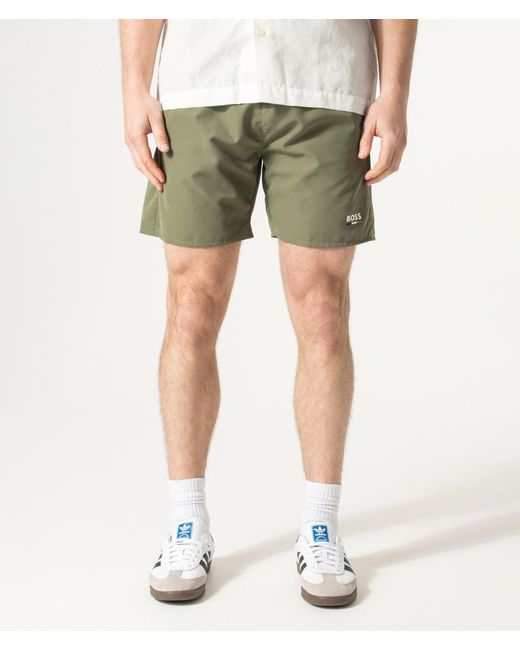 Boss Green Regular Fit Swordfish Swim Shorts for men