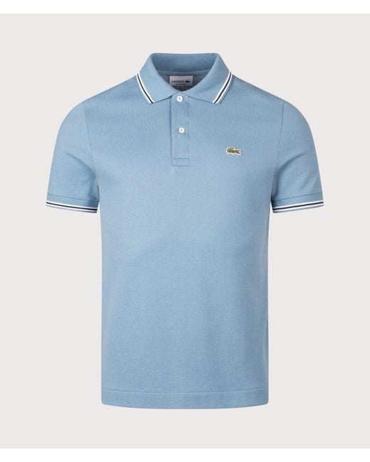Lacoste Blue Regular Fit Tipped Polo Shirt for men