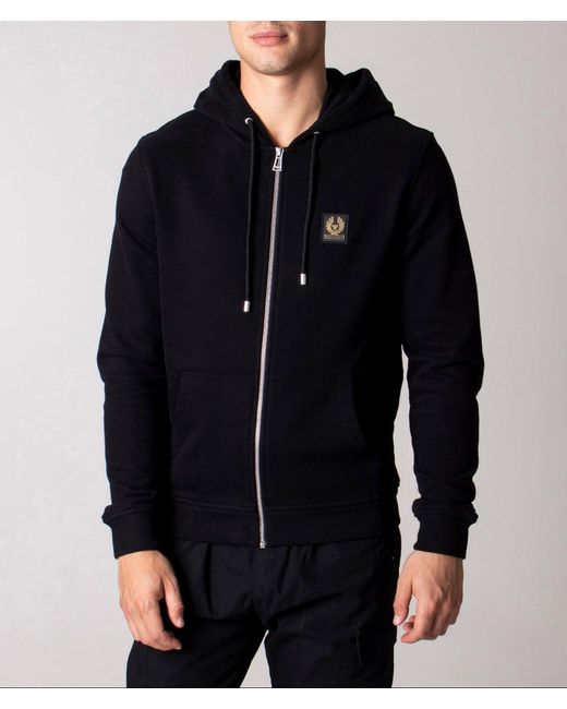 Belstaff Black Zip Through Hoodie for men