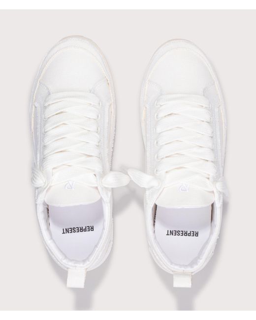 Represent White Alpha Wrap Canvas Trainers for men