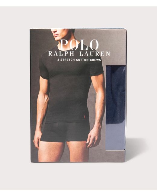 Polo Ralph Lauren Black 2 Pack Classic Crewneck Undershirt T-Shirt for men