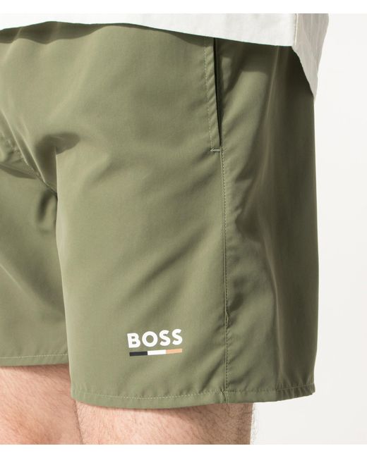 Boss Green Regular Fit Swordfish Swim Shorts for men