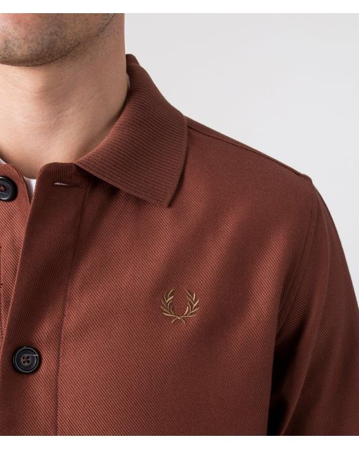 Fred Perry Brown Utility Pocket Overshirt for men