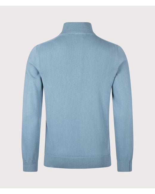 Lacoste Blue Regular Fit Quarter Zip Knit Jumper for men