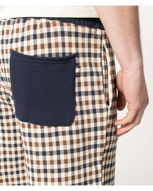 Aquascutum White Club Check Sweat Shorts for men